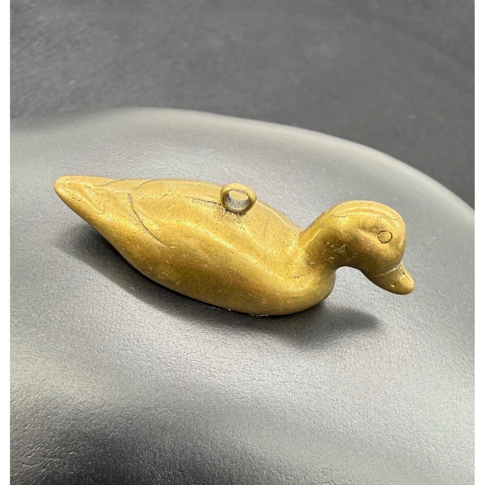 Solid Brass Mini Duck Mallard Figurine Charm Pendant Lucky Duck Gift Jewelry